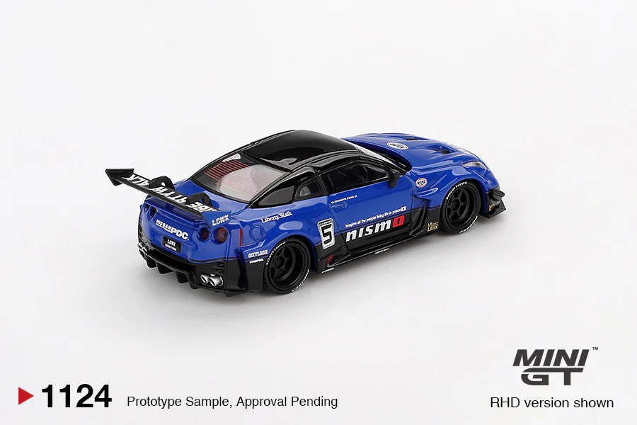2025 MINI GT #1124 LB-Silhouette WORKS GT NISSAN 35GT-RR Ver.2 Blue - Image 3