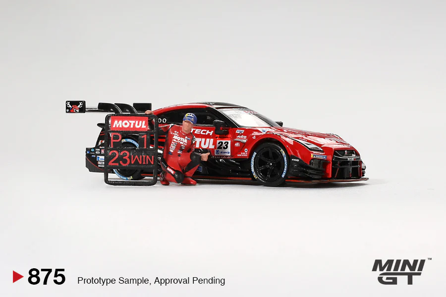 2025 MINI GT #875 Nissan GT-R NISMO #23 MOTUL AUTECH GT-R 2021 SUPER GT Suzuka winner W/ Matsuda Figure Tsugio Matsuda Collection No.2 - Image 2