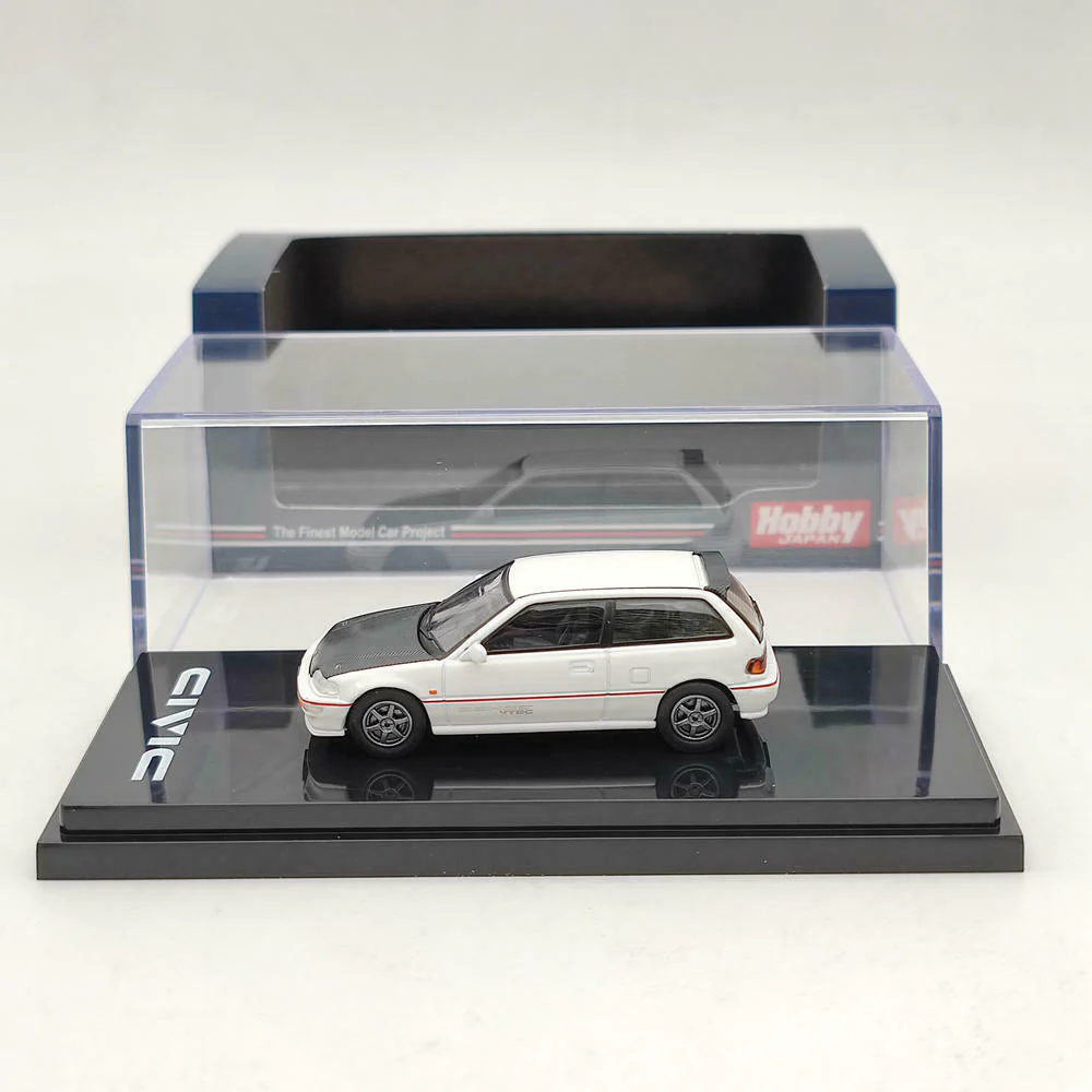 Hobby Japan 1/64 Honda Civic EF9 SiR Ⅱ Carbon Bonnet White - Image 4