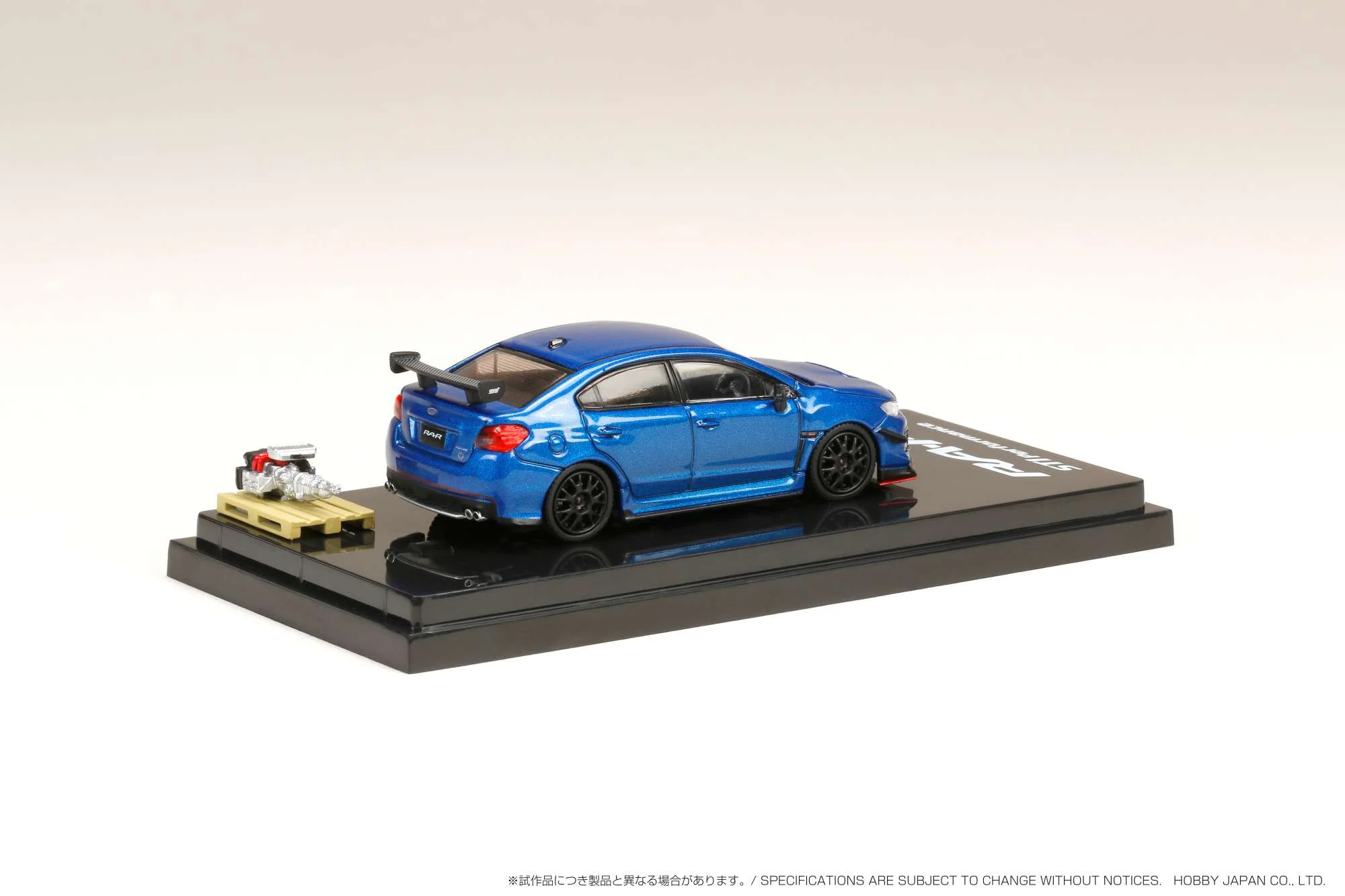Hobby Japan 1/64 SUBARU WRX STI RA-R FULL-OPTION With Engine Blue - Image 3
