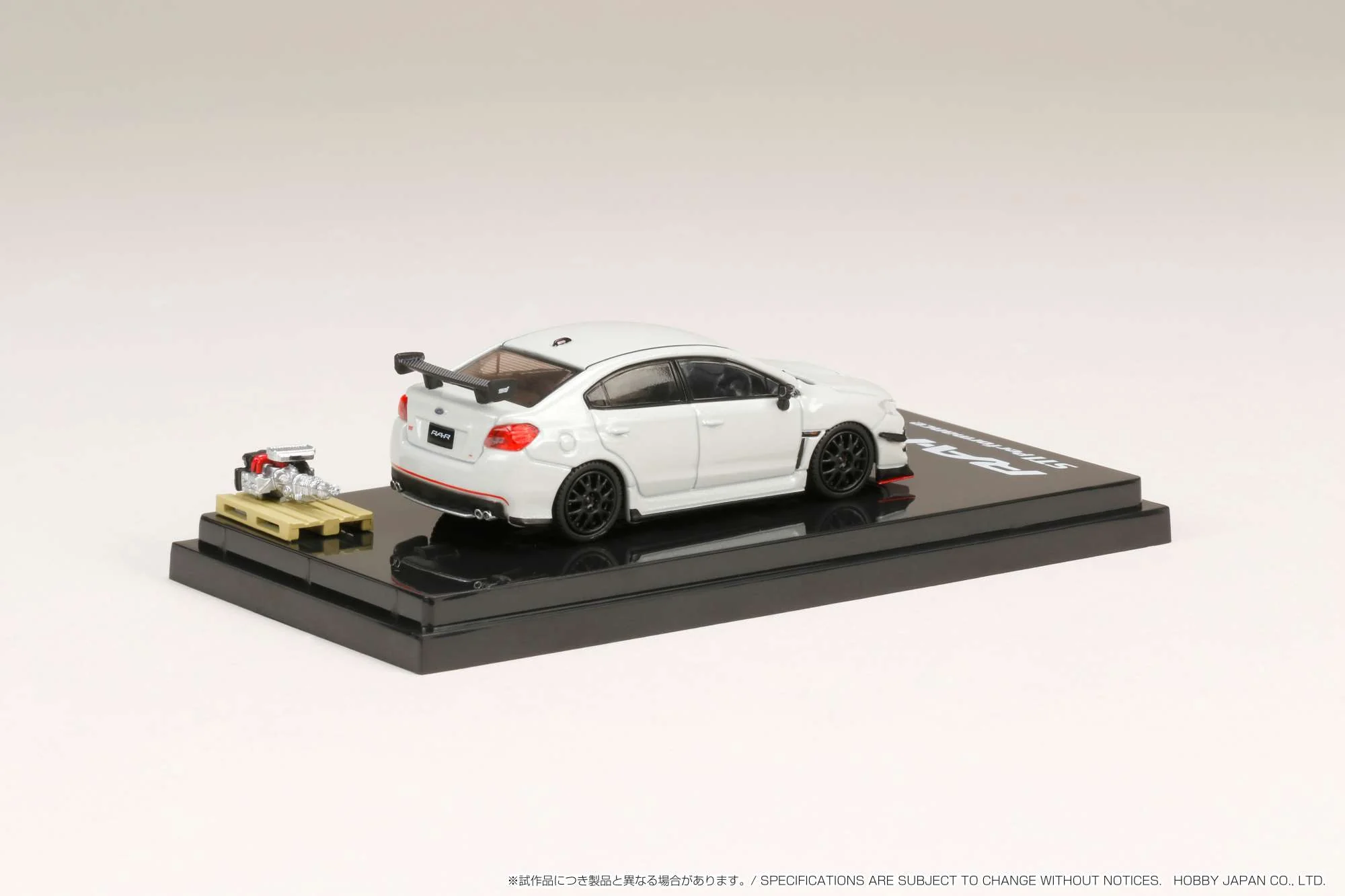 Hobby Japan 1/64 SUBARU WRX STI RA-R FULL-OPTION With Engine White - Image 4