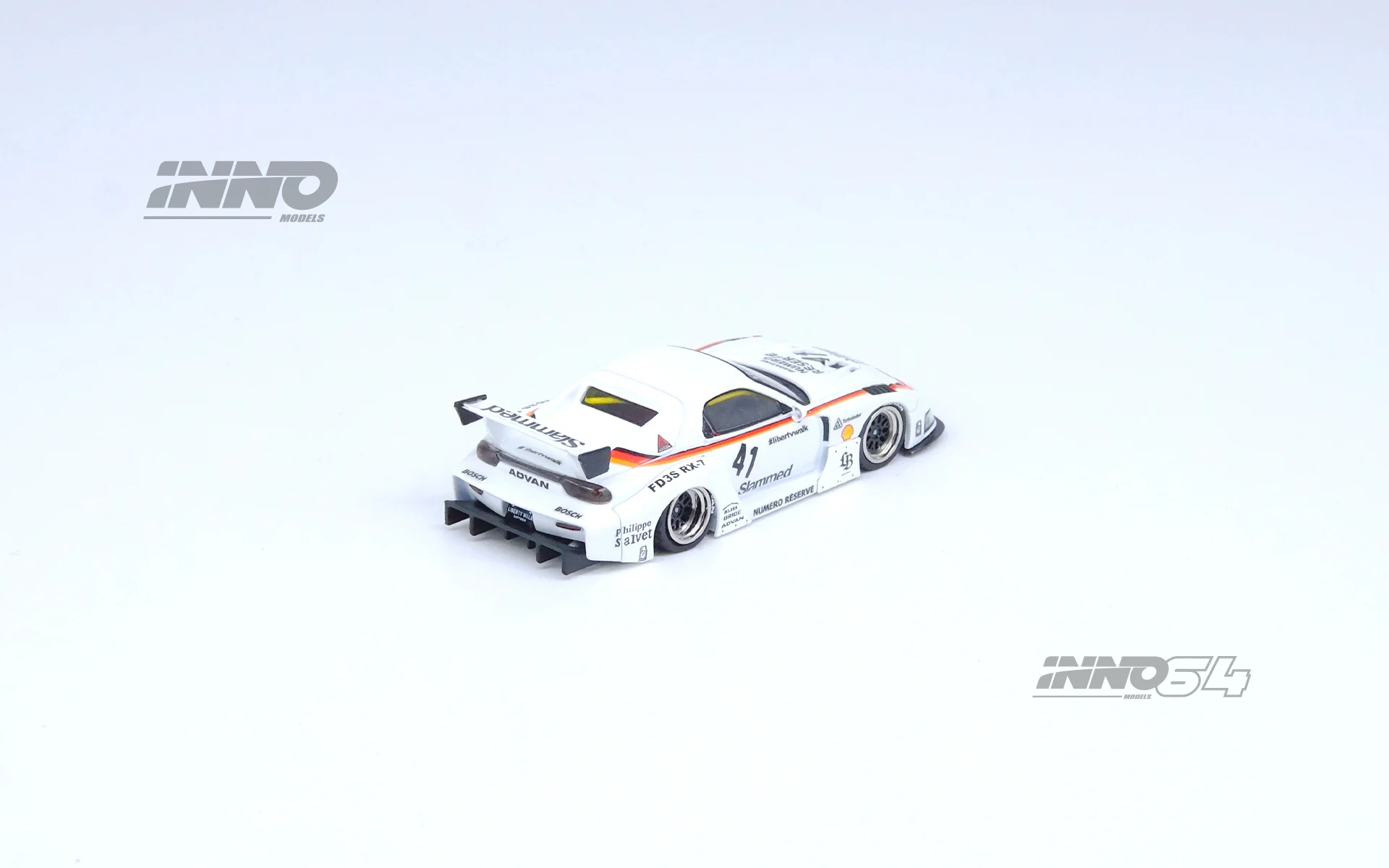 INNO64 1/64 LBWK MAZDA RX7 (FD3S) LB-SUPER SILHOUETTE White - Image 2