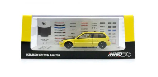 INNO64 Honda Civic EF9 SiR Yellow Malaysia Exclusive - Image 3