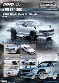 INNO64 NISSAN SKYLINE 2000 GT-R (KPGC10) Silver - Image 2