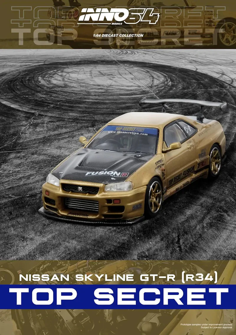 INNO64 Nissan Skyline GT-R R34 Top Secret Gold - Image 4