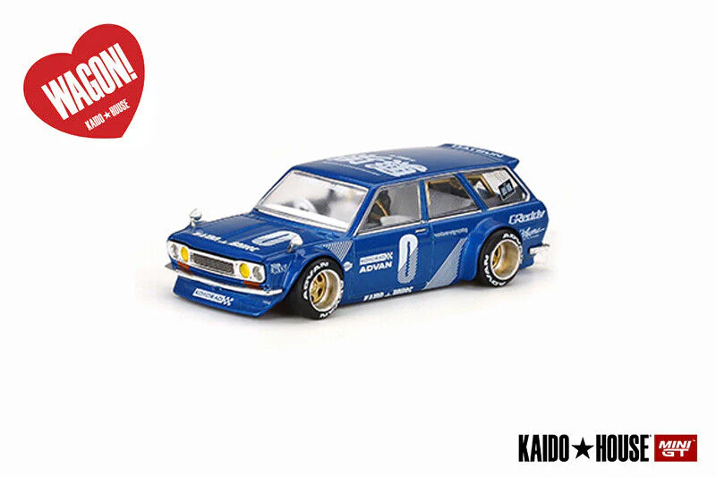 Kaido House x MINI GT Datsun KAIDO 510 Wagon Blue - Image 2