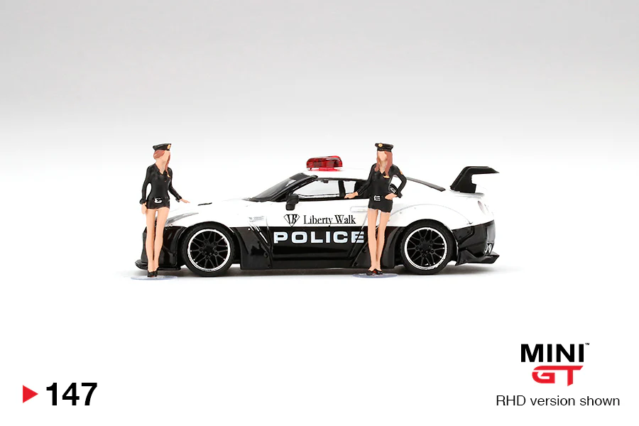 MINI GT #147 Liberty Walk Nissan GT-R R35 Type 1,Rear Wing Version 1 JDM Police - Image 3