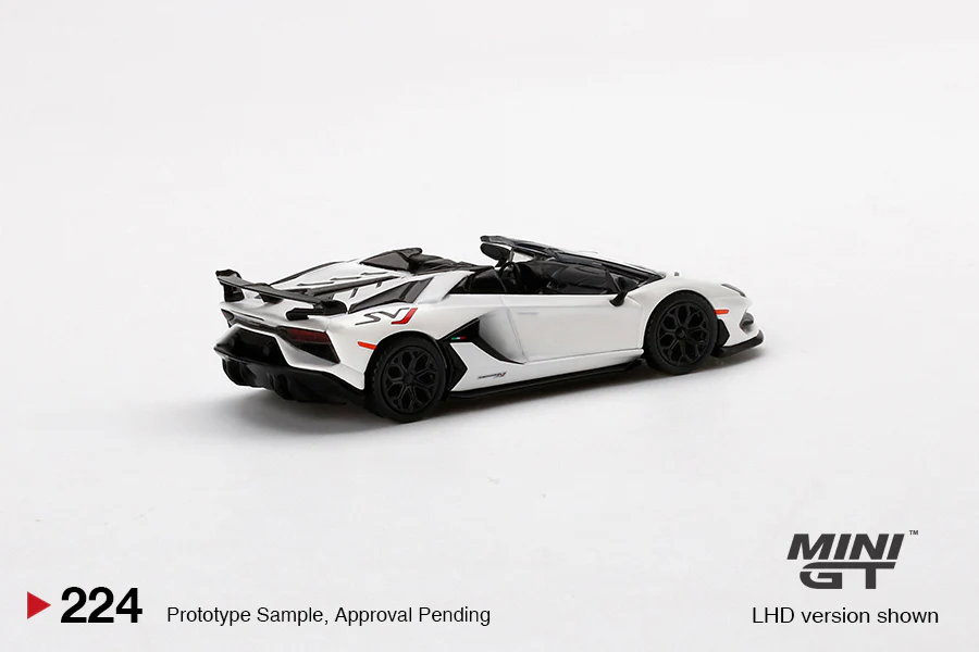 MINI GT #224 Lamborghini Aventador SVJ Roadster Bianco Canopus - Image 3