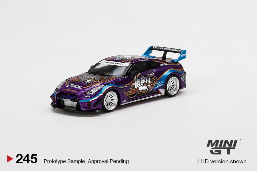 MINI GT 245 LIBERTY WALK LB WORKS GT NISSAN R35 GT-RR VER.1 PURPLE METALLIC - Image 2