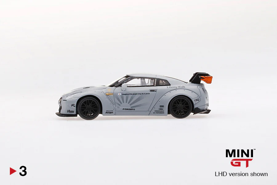 MINI GT #3 LB★WORKS Nissan GT-R (R35) Matte Grey - Image 3