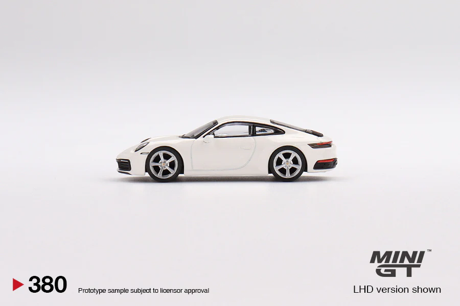 MINI GT #380 Porsche 911 (992) Carrera S White LHD - Image 2