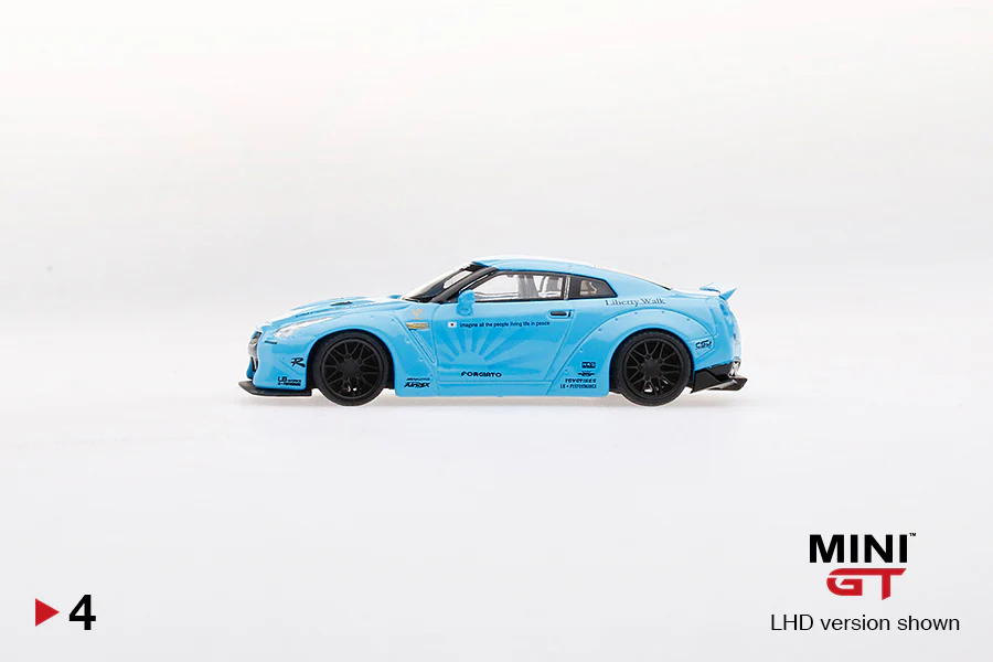 MINI GT #4 LB★WORKS Nissan GT-R (R35) Light Blue - Image 3