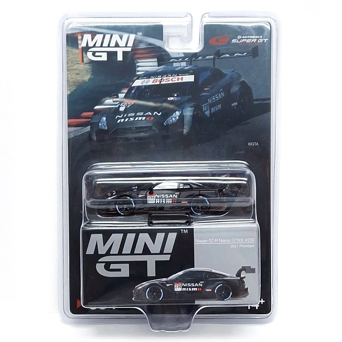 MINI GT #594 Nissan GT-R Nismo GT500 2021 Prototype #230 SUPER GT Japan Exclusive Blister Package - Image 2