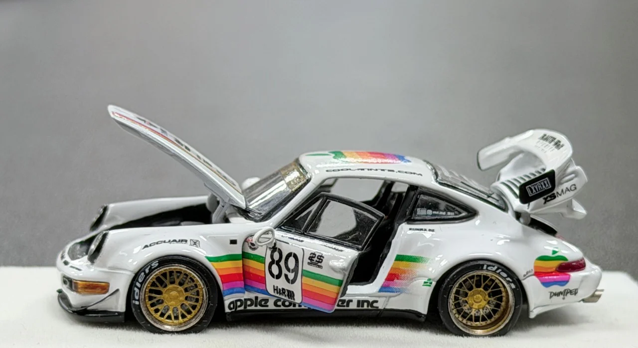 PGM 1/64 RWB 964 White Apple Porsche #89 Fully Open Luxury - Image 3