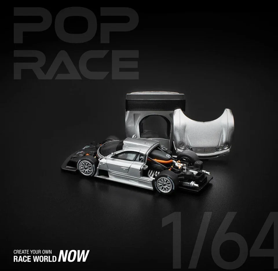 POPRACE 1:64 Mercedes Benz AMG CLK GTR Silver #158 Street Ver. - Image 3