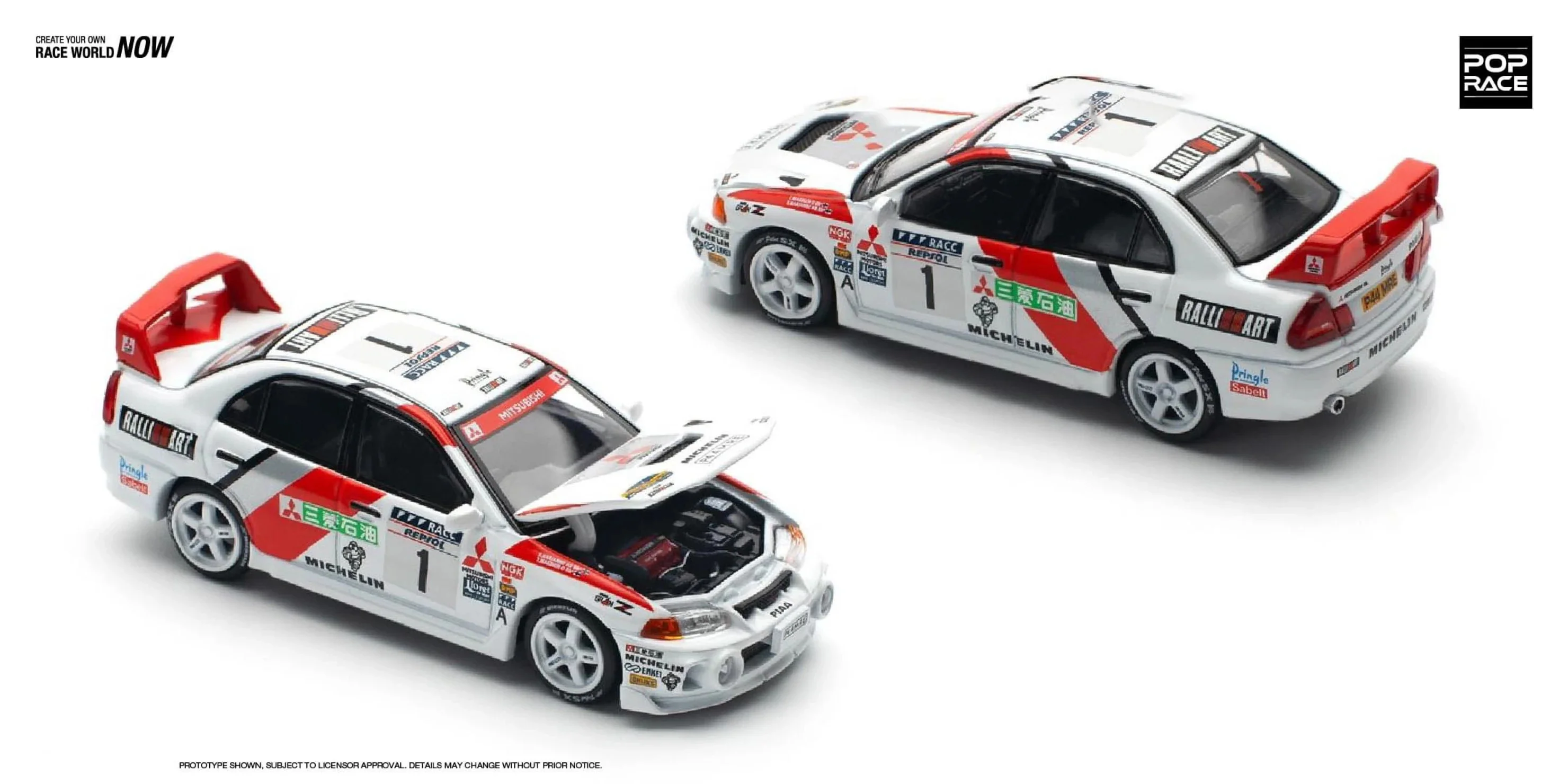 POPRACE 1:64 #165 MITSUBISHI EVO IV WINNER RALLY DE CATALUNYA 1997 - Image 2