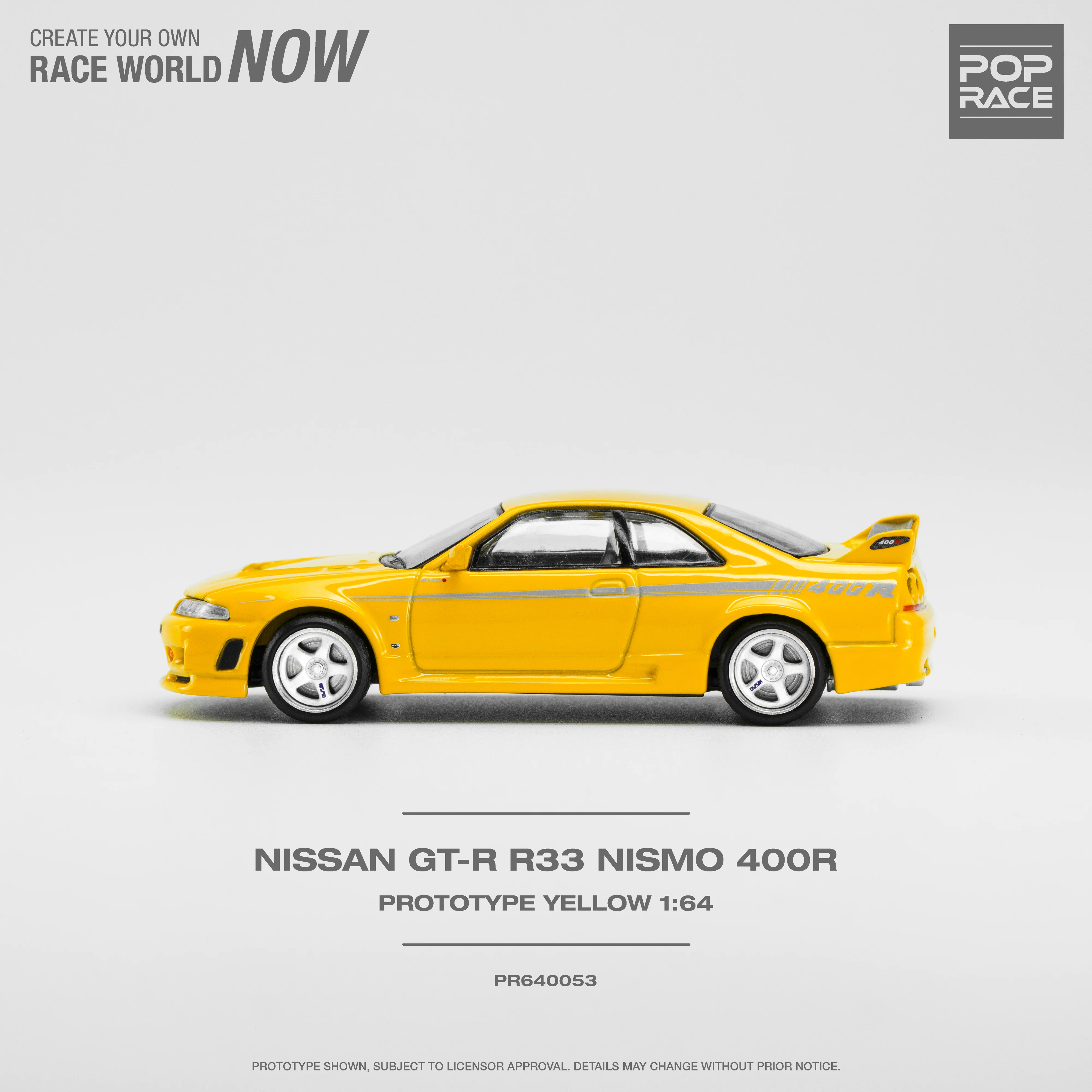 POPRACE 1/64 Nissan GT-R Nismo 400R Yellow - Image 3