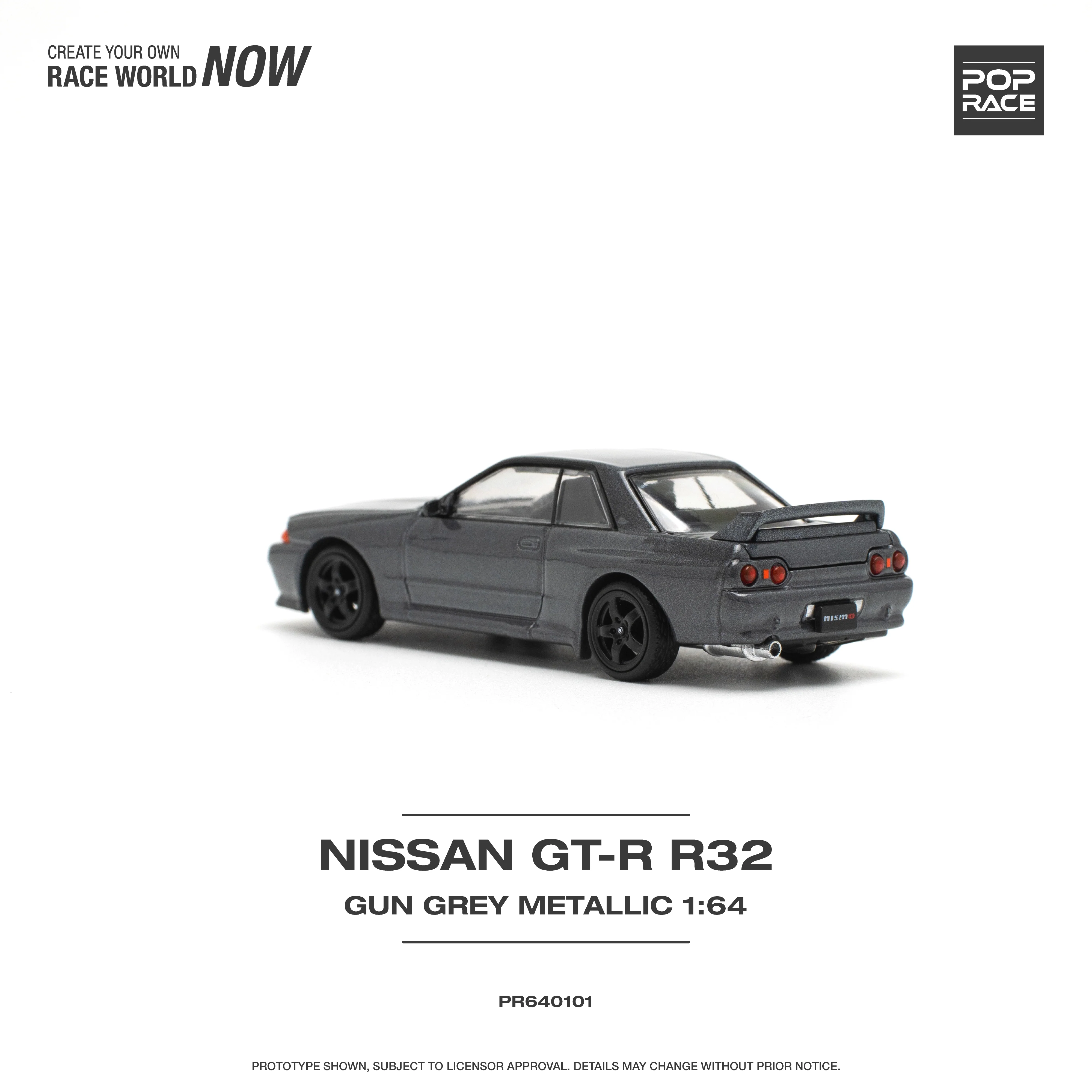 POPRACE 1:64 Nissan GT-R R32 Gun Grey Metallic - Image 3