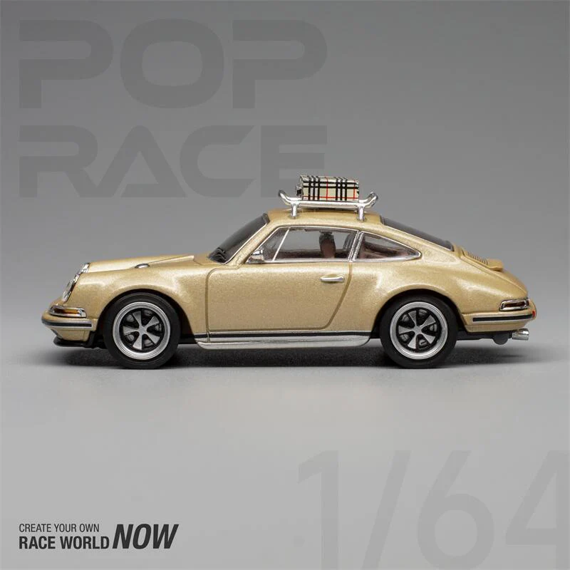 POPRACE 1:64 Porsche Singer 964 Sport Vehicle W/Luggage Gold - Image 2